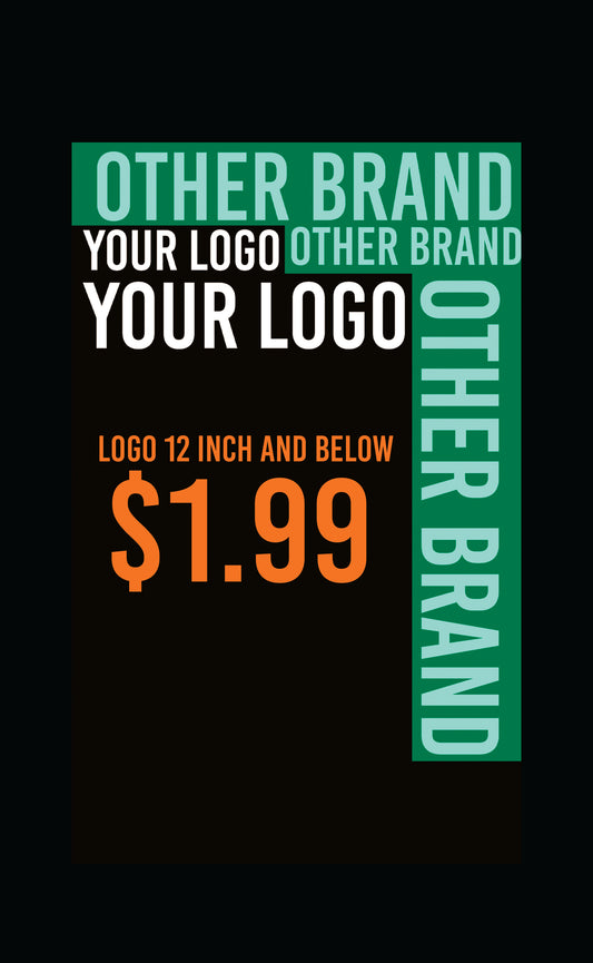 Single Logo DTF Print – 12" and Below | Only $1.99